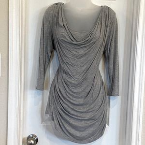 Apt. 9 Grey Scoop Neck Blouse Soft and Comfy Large